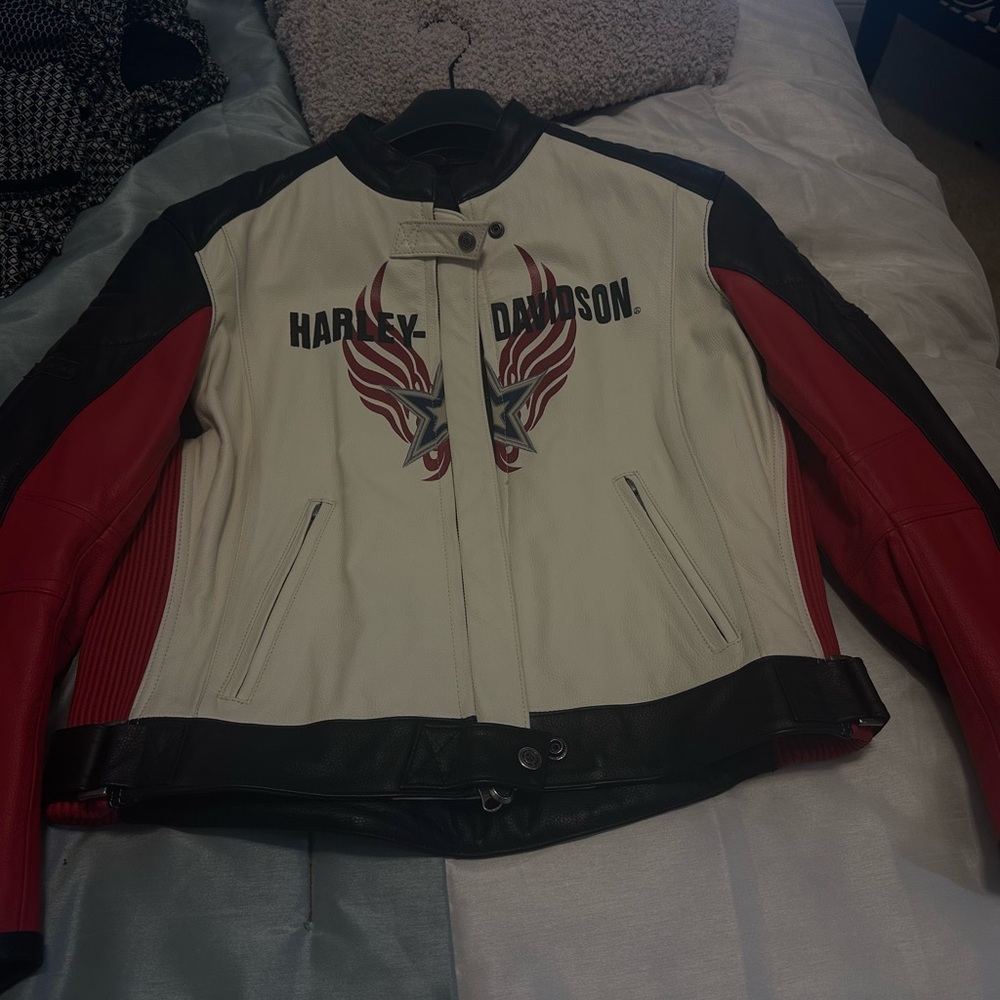 Harley-Davidson White and Red Riding Jacket
